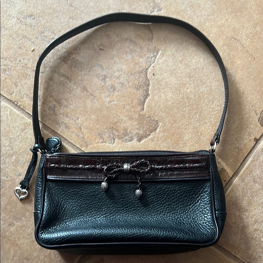 Brighton Black and Brown Leather Shoulder Bag